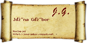 Jóna Gábor névjegykártya