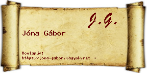 Jóna Gábor névjegykártya