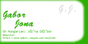 gabor jona business card